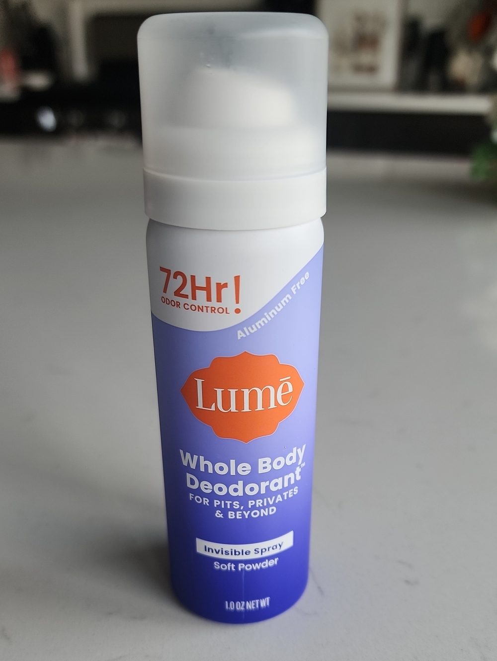 NWT Lume Whole Body Deodorant Invisable Spray- Soft Powder- 1.0oz